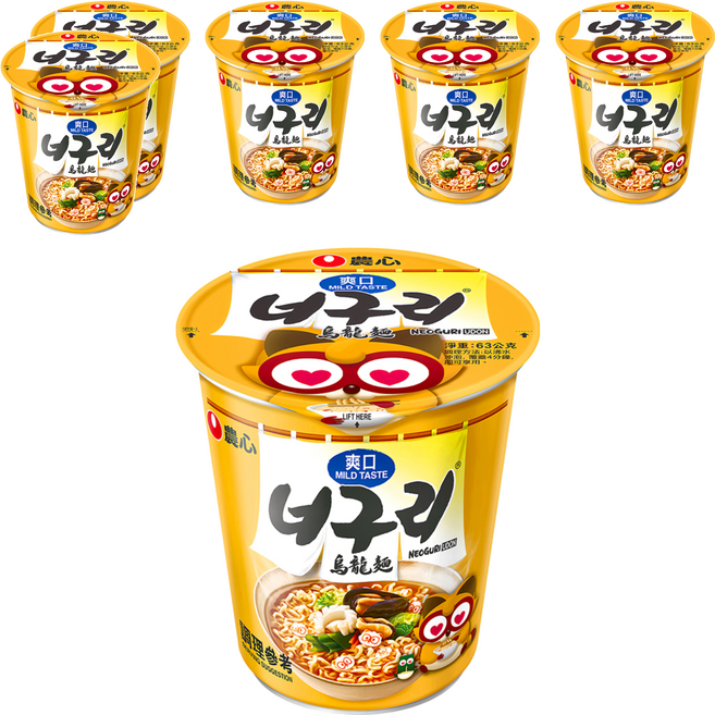NONGSHIM 農心 爽口海鮮烏龍杯麵, 63g, 6入