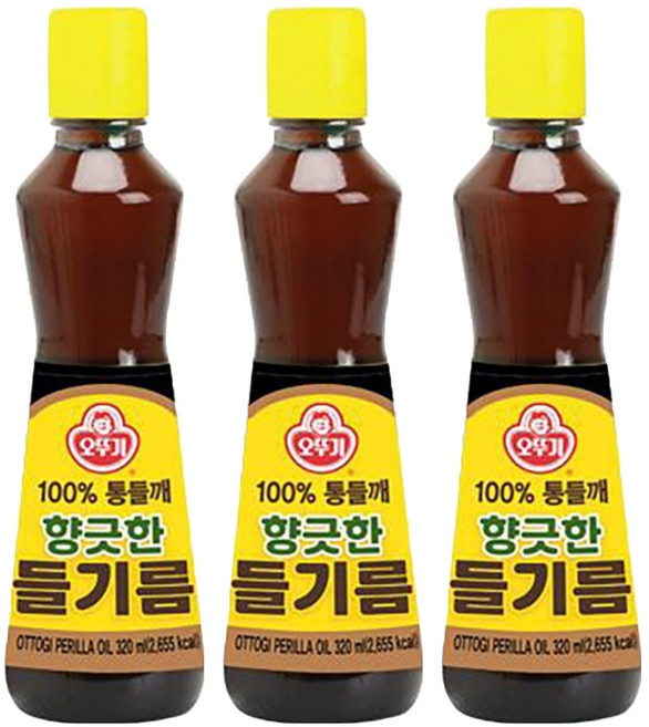 오뚜기 향긋한 들기름, 320ml, 3개