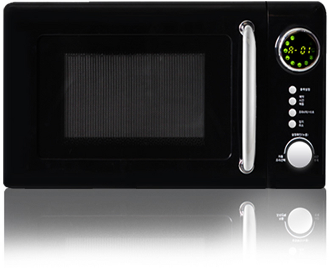 쿠잉전자 레트로 전자레인지 버튼 다이얼식 20L, MC-R20EB