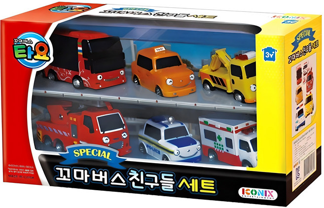 타요 스페셜 꼬마버스 친구들 자동차완구 6종 세트, 혼합색상, 1개