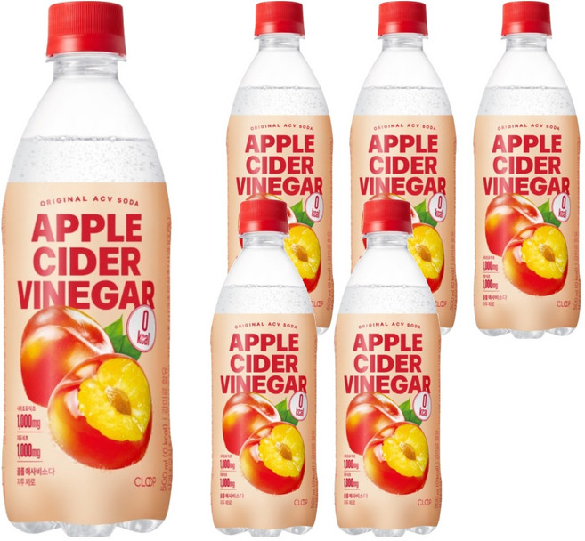 클룹 애사비소다 자두 제로 탄산음료, 6개, 500ml