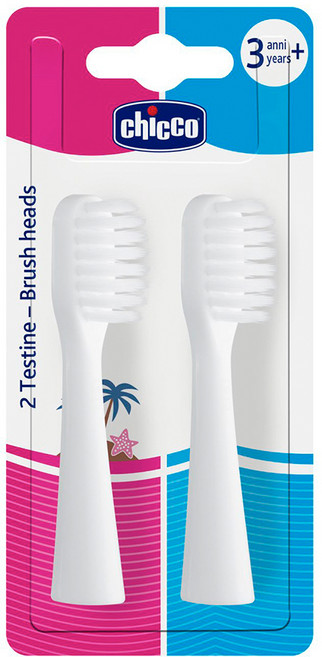 chicco 電池式電動牙刷 替換刷頭 2入, CCA854501, 1組