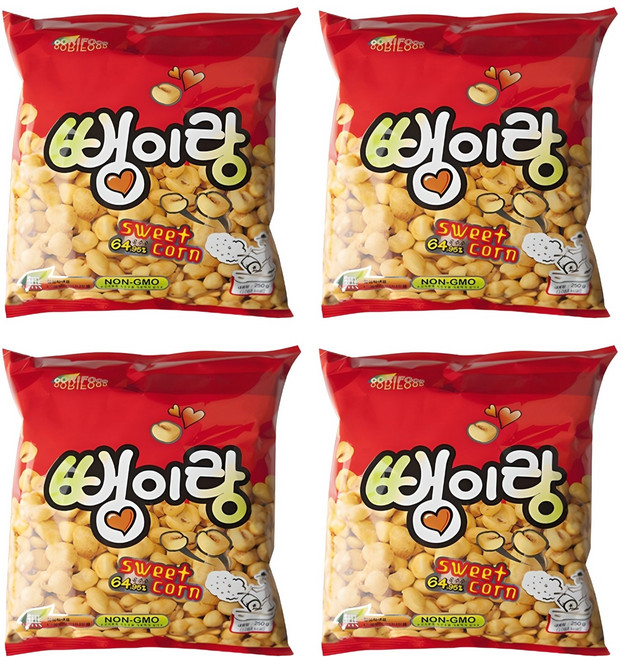 우리식품 뻥이랑, 250g, 4개