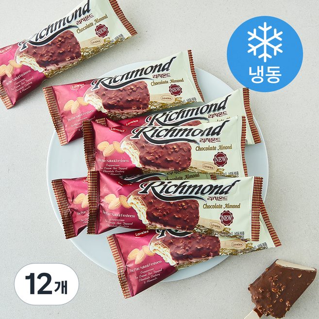 라벨리 리치몬드 아이스크림 (냉동), 12개, 1개입, 108ml