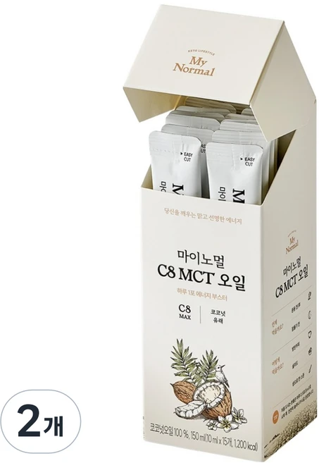 마이노멀 C8 MCT 오일 스틱 15p, 2개, 150ml - 쿠팡