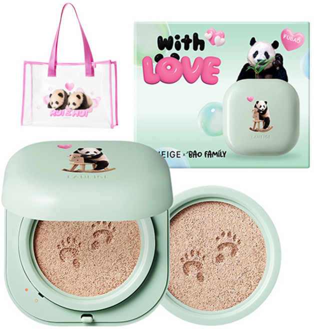 라네즈 바오패밀리 네오 쿠션 파운데이션 매트 본품 15g + 리필 15g + 비치백 세트, 21N1 베이지, 1개