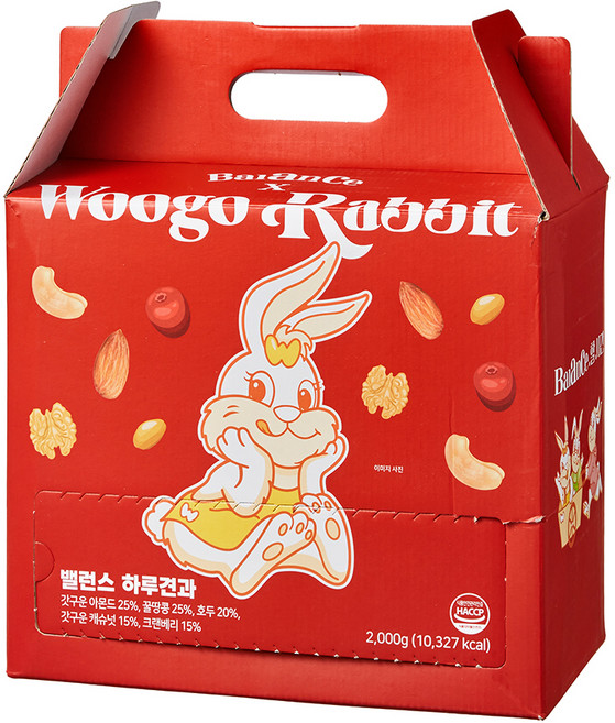 Woogo Rabbit Balance 每日堅果 100入 禮盒組, 1套, 2kg