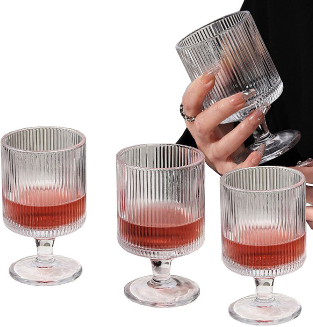 에르보 플리츠 고블렛 잔, 190ml, 4개