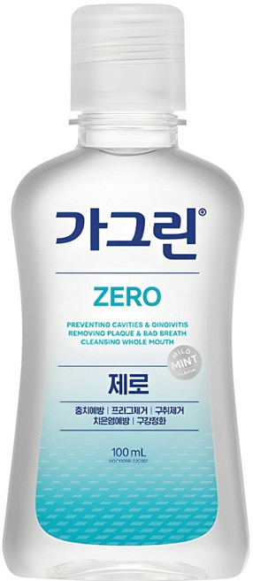 가그린 제로 구강청결제, 100ml, 1개