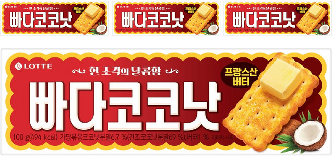 롯데웰푸드 빠다코코낫, 100g, 4개