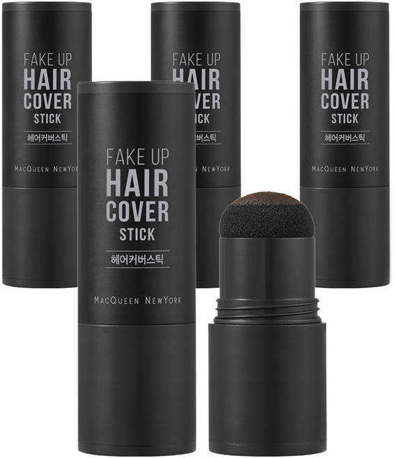MACQUEEN NEWYORK Fake Up 髮際線遮瑕棒 2.5g, 4個, 自然黑
