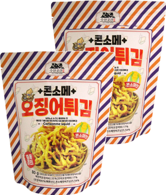 수산곳간 콘소메 오징어튀김, 2개, 80g