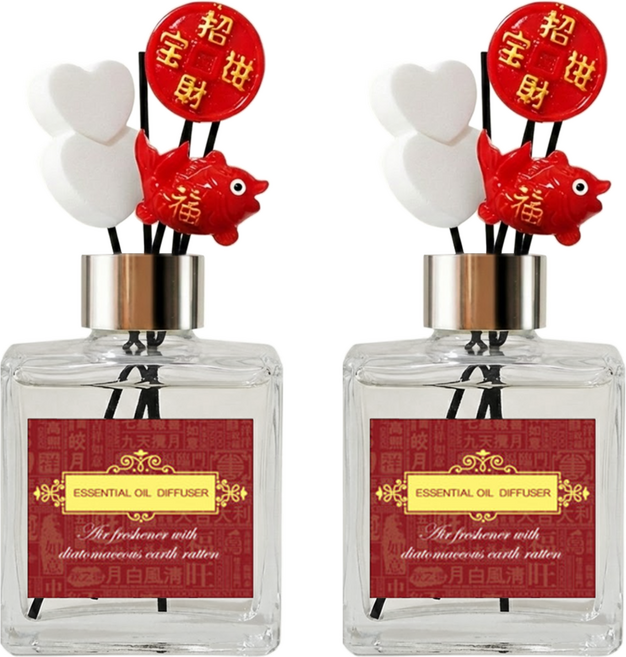 QiMart 迎春納福香氛珪藻擴香瓶 480g, 水麝香, 200ml, 2件