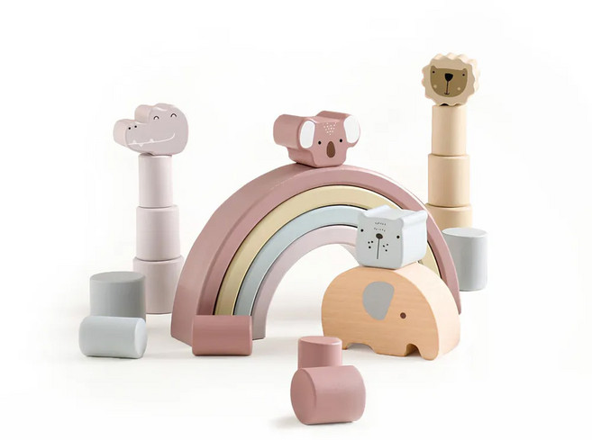 PUKU 藍色企鵝 LetFree想自由 平衡彩虹疊疊積木 3歲以上, 彩虹, 1盒