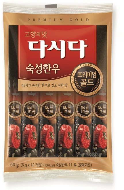다시다 프리미엄골드 숙성한우12p, 60g, 1개 - 쿠팡