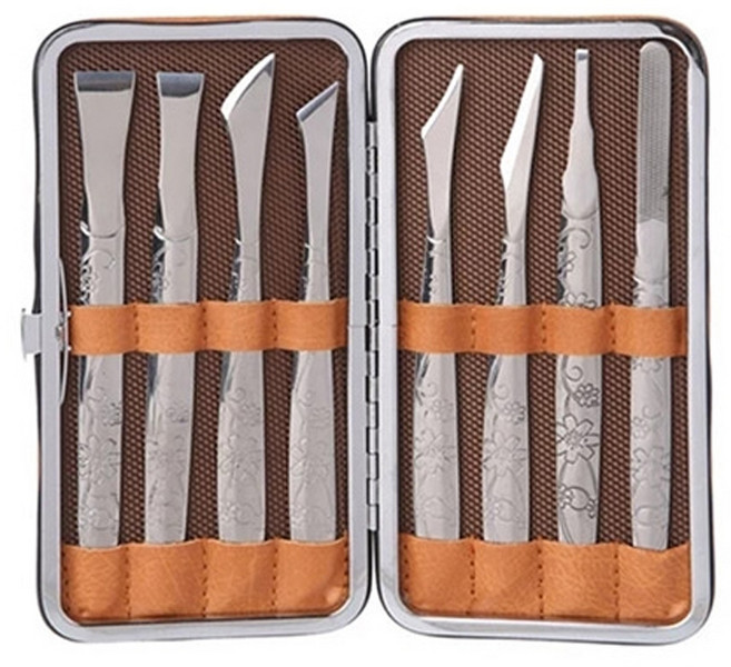 패디 플래닝 네일 케어 8종 세트, 1세트, 실버