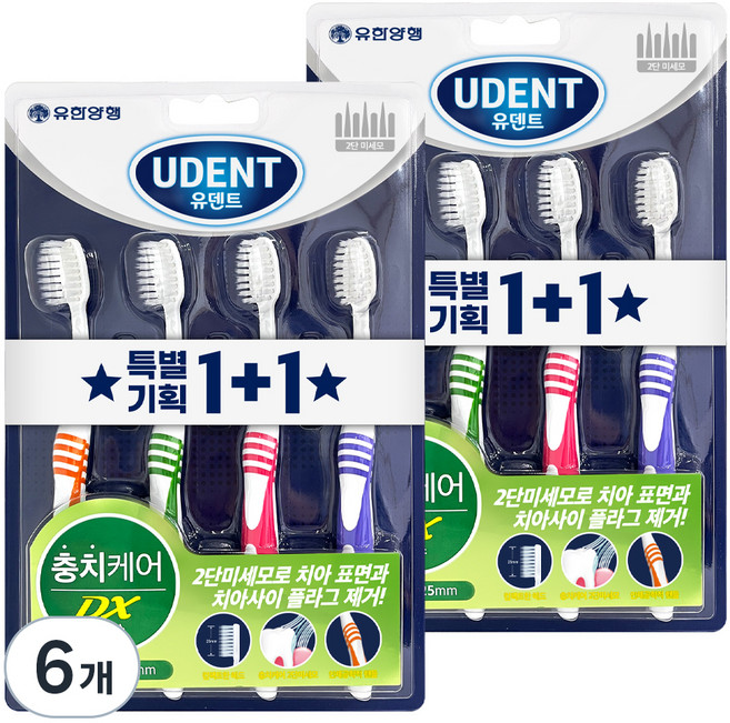유한덴탈케어 디 엑스 칫솔, 4개입, 6개