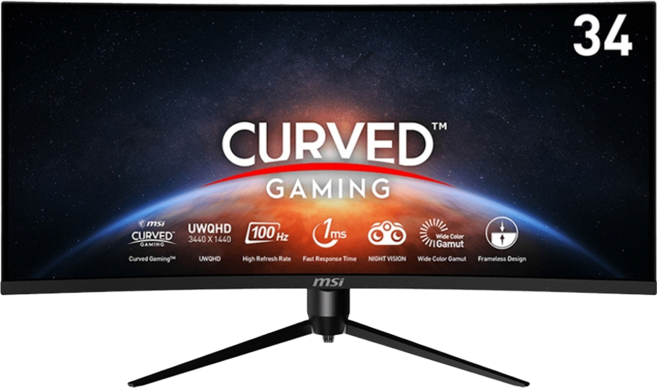 msi 微星 MAG 曲面電競螢幕, 342CQPV, 34吋, 1個