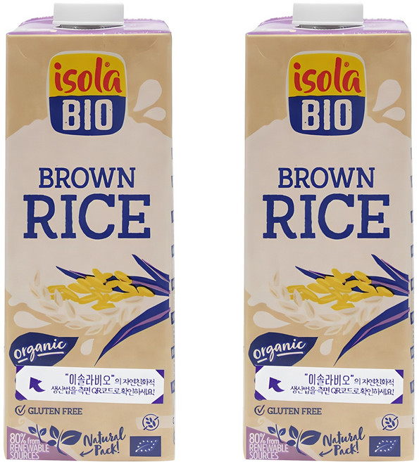 Isolabio 有機糙米飲品, 1L, 2個