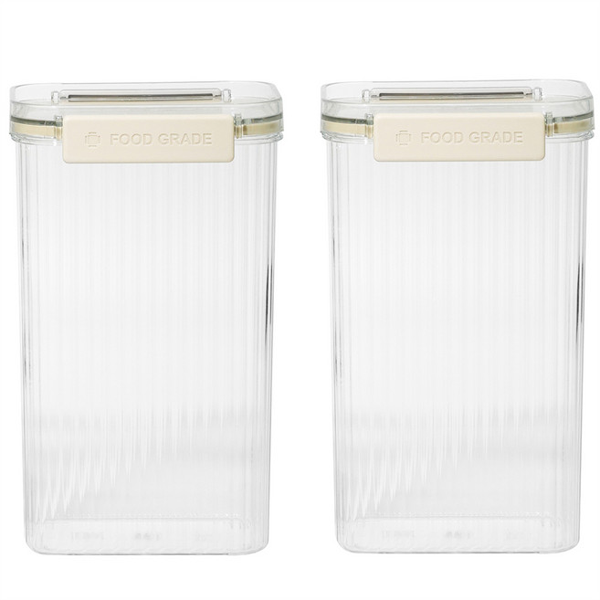 키볼리 클리어 투명 밀폐용기 세트, 2개, 1800ml