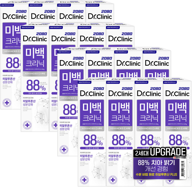 2080 닥터크리닉 미백 치약 투, 120g, 16개
