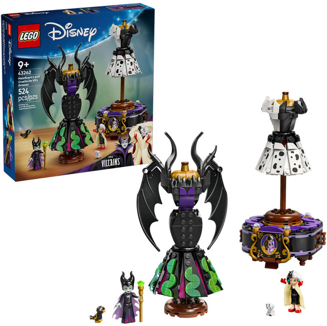 LEGO 43262 迪士尼系列 黑巫婆和庫伊拉德維爾的裙子 Maleficent's and Cruella de Vil's Dresse, 1盒