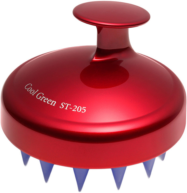 쿨그린 토르말린 두피 마사지 브러쉬 ST-205, 레드, 1개