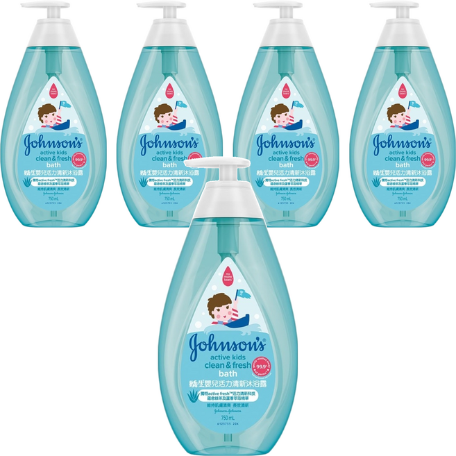 Johnson's 嬌生 嬰兒活力清新沐浴露, 750ml, 5瓶