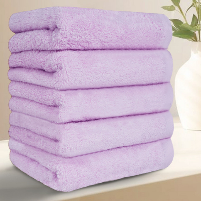 테리크 프리미엄 먼지없는 호텔 수건 200g 40수 코마사 면, 라벤더, 5개