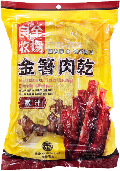 良金牧場 高粱豬肉金箸肉乾 蜜汁, 165g, 1包