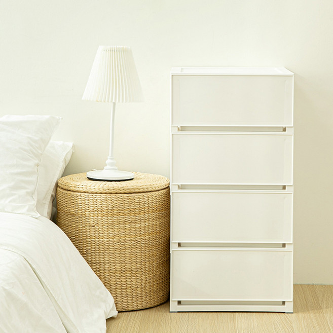 코멧 국내생산 모던 서랍장, 화이트, 4단