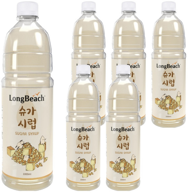 롱비치 SUGAR SYRUP, 1L, 6개