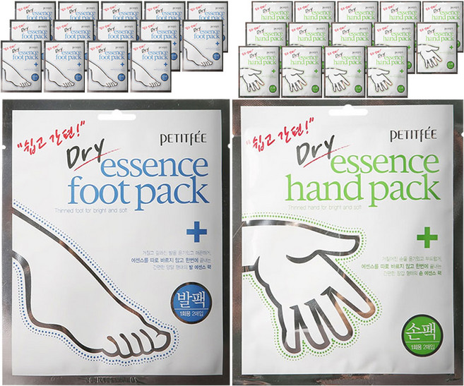 쁘띠페 드라이에센스 핸드 팩 5p + 풋 팩 5p, 3개