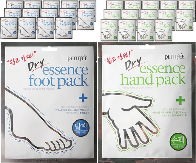 쁘띠페 드라이에센스 핸드 팩 5p + 풋 팩 5p, 3개 - 쿠팡