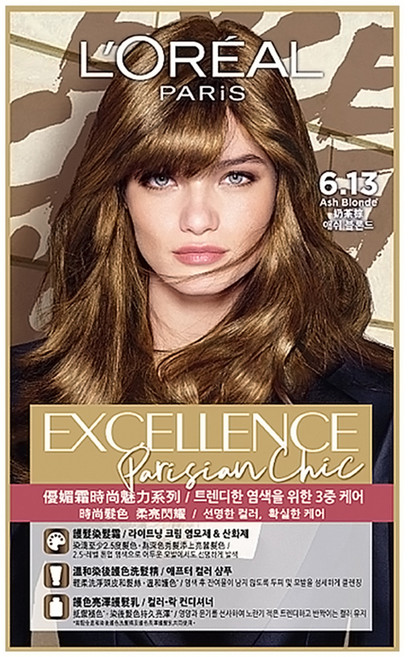 L'OREAL PARiS 巴黎萊雅 台灣公司貨 優媚霜時尚魅力系列 染髮霜, 6.13 奶茶棕, 1盒