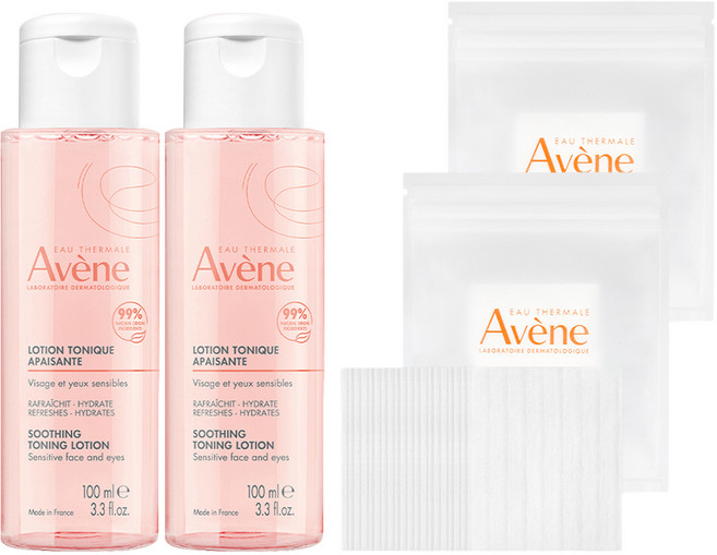 아벤느 수딩 토닝 로션 100ml + 화장솜 20매, 2개