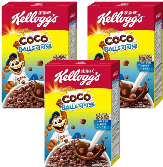Kellogg's 家樂氏 COCO 可可猴 可可球, 170g, 3盒