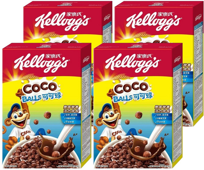 Kellogg's 家樂氏 COCO 可可猴 可可球, 170g, 4盒