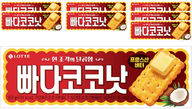 롯데웰푸드 빠다코코낫, 100g, 8개