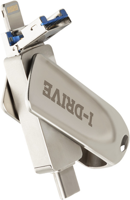 아이몰 OTG젠더 USB 3.0 + 8PIN + C타입 데이터 전송 일체형 외장메모리 IDRIVE, 64GB, 1개