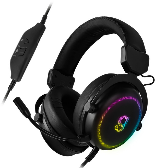 지클릭커 가상 7.1 노이즈 캔슬링 RGB 게이밍 헤드셋, U3100, 블랙