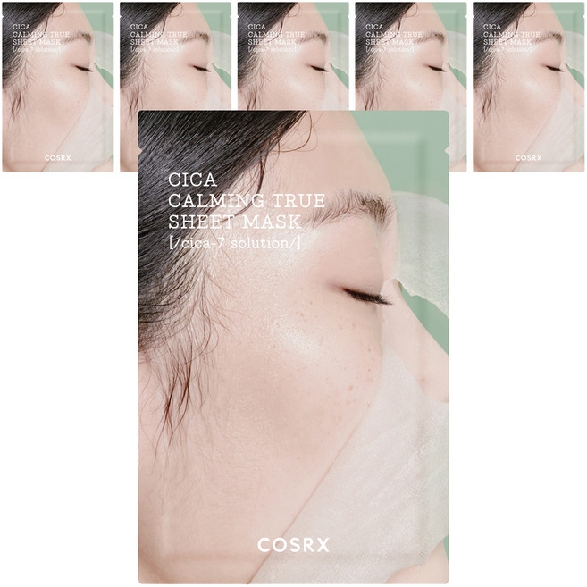 코스알엑스 퓨어 핏 시카 카밍 트루 시트 마스크, 1개입, 6개