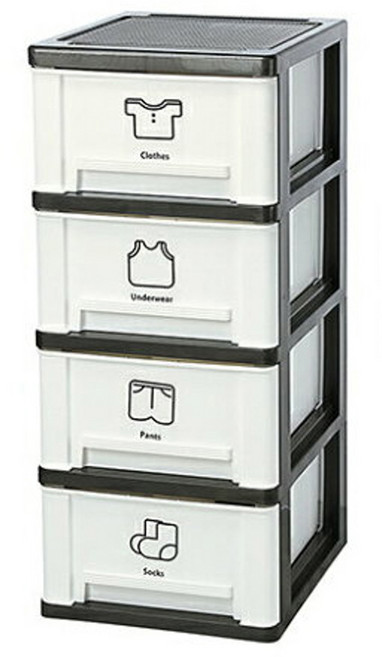 KEYWAY 聯府 亞士都四層收納櫃 附輪 FV-408, 白色, 4層