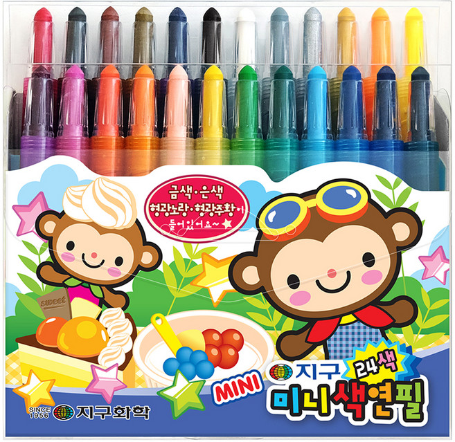 지구화학 미니 색연필, 24색, 1개