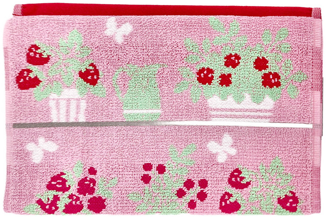 MARUSHIN 丸真 Porukka 葡萄牙製北歐插畫創意毛巾 80 x 30cm, 小紅莓, 1條