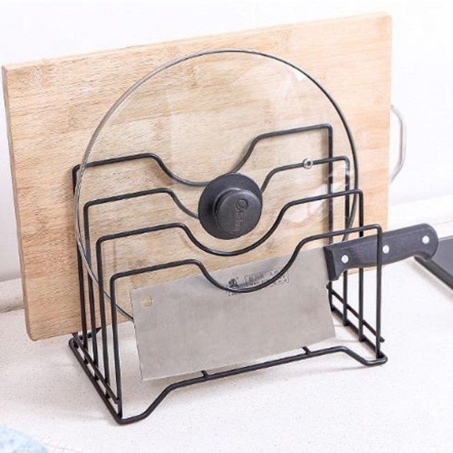 블럭마트 스탠드 도마 냄비뚜껑받침, 블랙, 1개