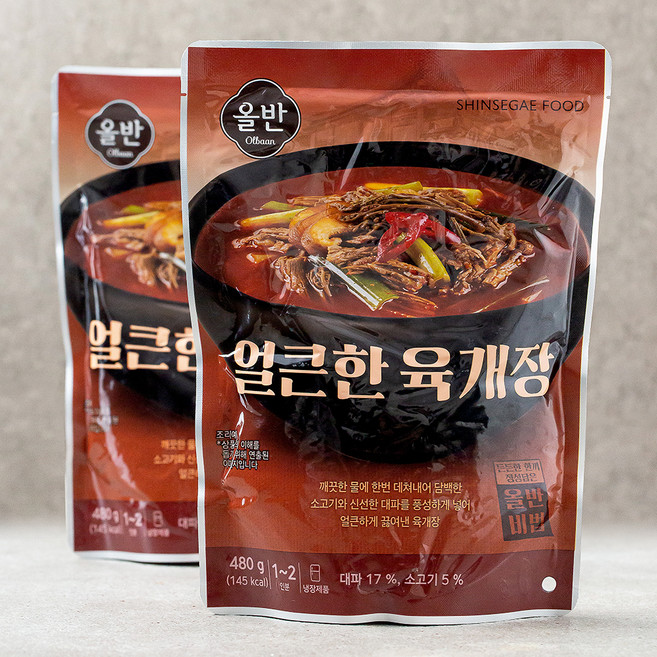 올반 키친 얼큰한 육개장, 480g, 2개