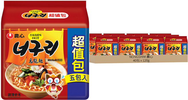 NONGSHIM 農心 香辣海鮮味烏龍麵, 120g, 40包