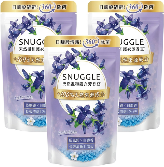 Snuggle 熊寶貝 芳香豆 補充包 藍風鈴 +白麝香, 300ml, 3包