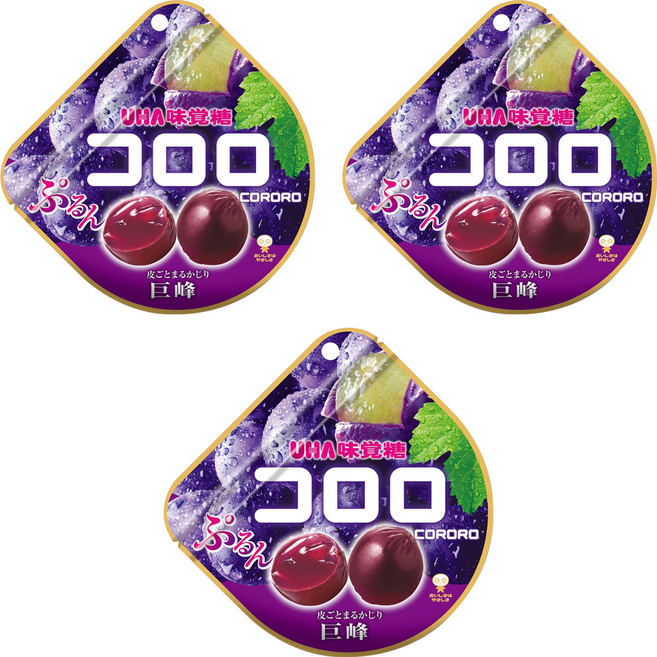 UHA 味覺糖 酷露露Q糖 葡萄口味, 48g, 3包